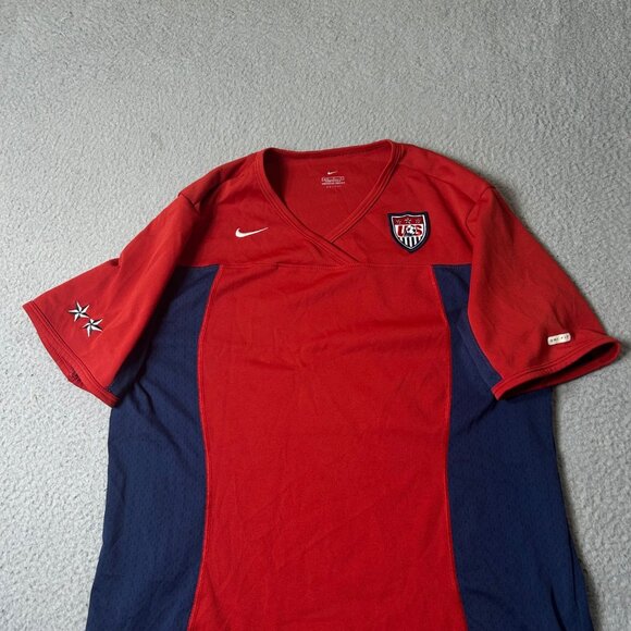 VINTAGE Nike USA National Soccer Team Jersey Women S Red Navy Dri-FIT Retro - Picture 4 of 11